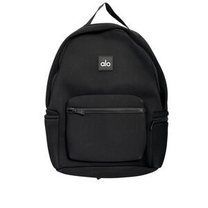 Alo Yoga Stow Backpack Black /Silver Neoprene Detachable Pouch NWT